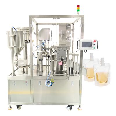 Dual-head Fully Automatic Nozzle-type Filling Sealing and Labeling Machine Plastic Bagged Liquids Pastes Easy to Operate