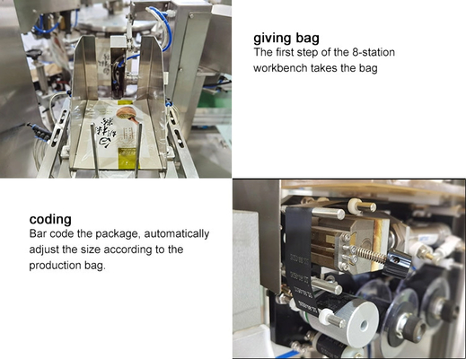 Eight-station Premade Bag Shrimp Slip Packaging Machine