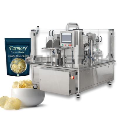 Potato Chip Packaging Machine for Nitrogen-Filled, Vacuum-Effective, Multifunctional Pre-made Bags for Puffed Food